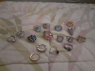 Bundle of 15 pieces Silver 925 and Platinum 950 Statement Rings