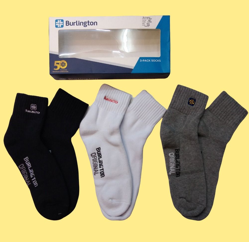 Burlington 3 Pairs in the 1 Pack Thick Ankle Socks for Men on Carousell