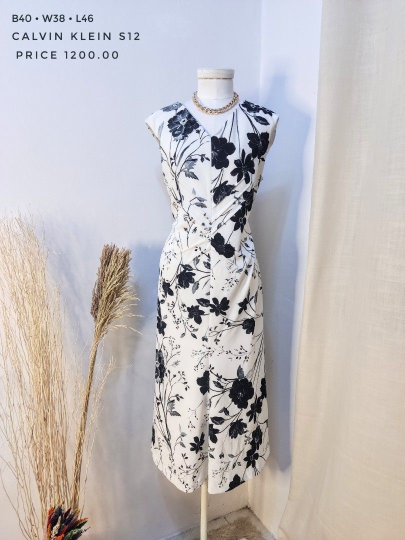 Calvin klein floral a line dress new arrivals