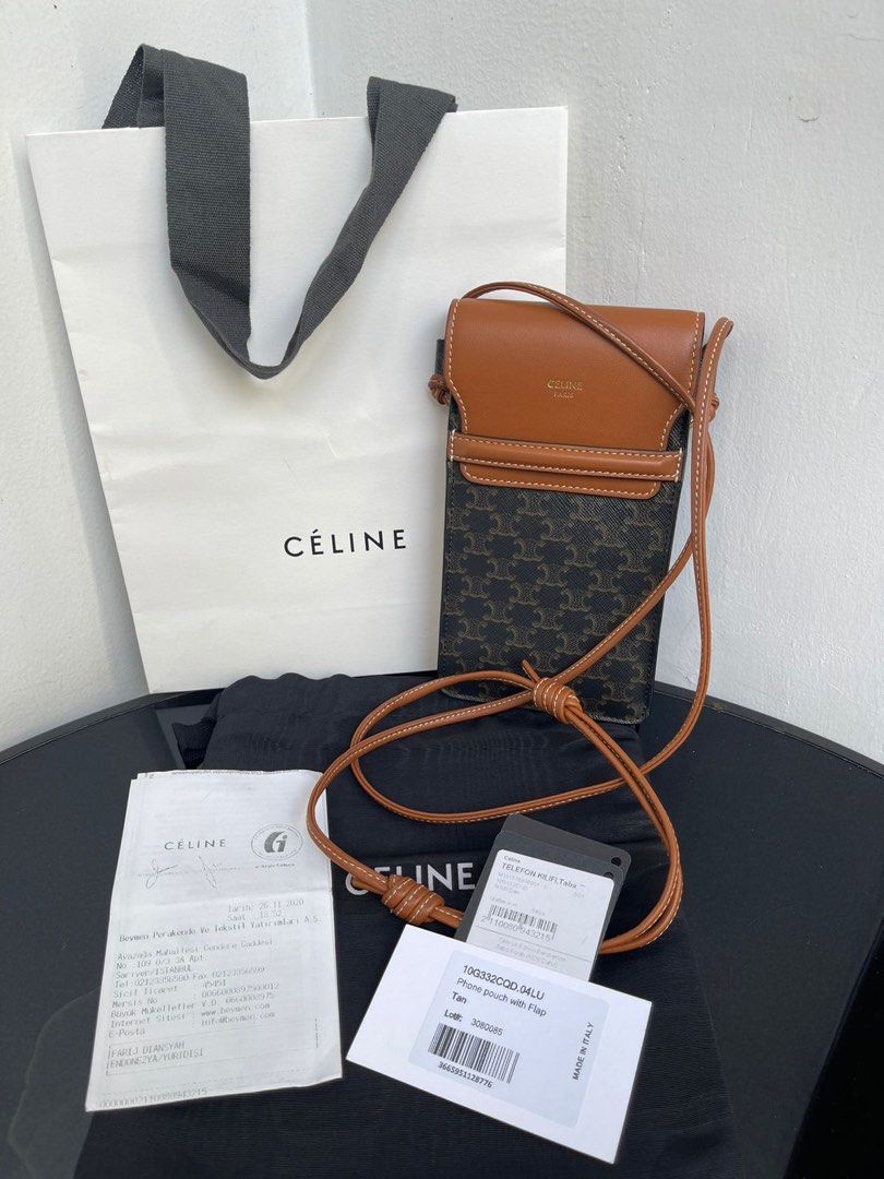 CELINE Triomphe Canvas PHONE POUCH IN TRIOMPHE CANVAS ( 10G332CQD