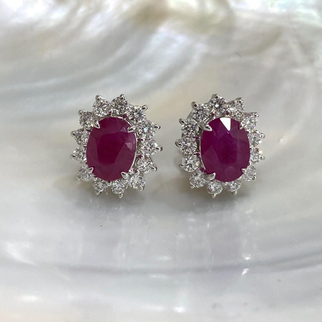 Certified ruby shop earrings