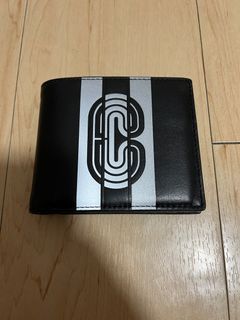 COACH銀色字母皮夾
