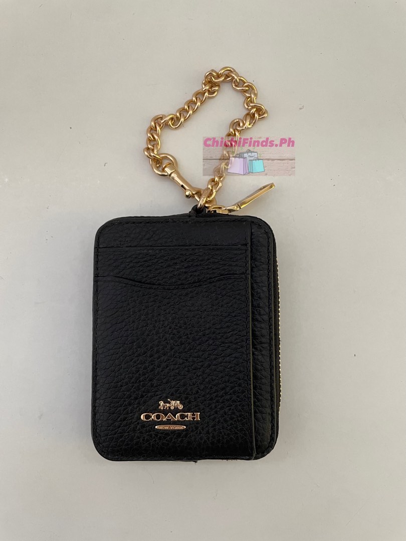 Coach Zip Card Case in Black on Carousell