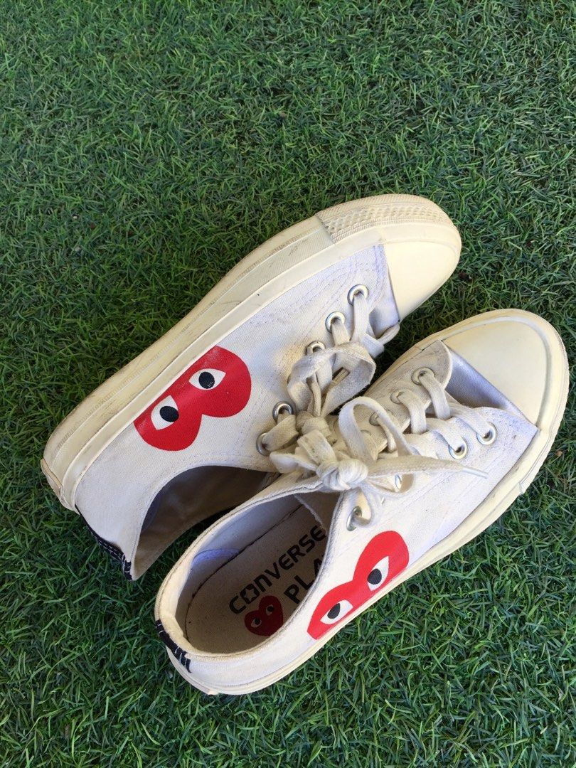 Converse Cdg white low cut, Women's Fashion, Footwear, Sneakers on ...