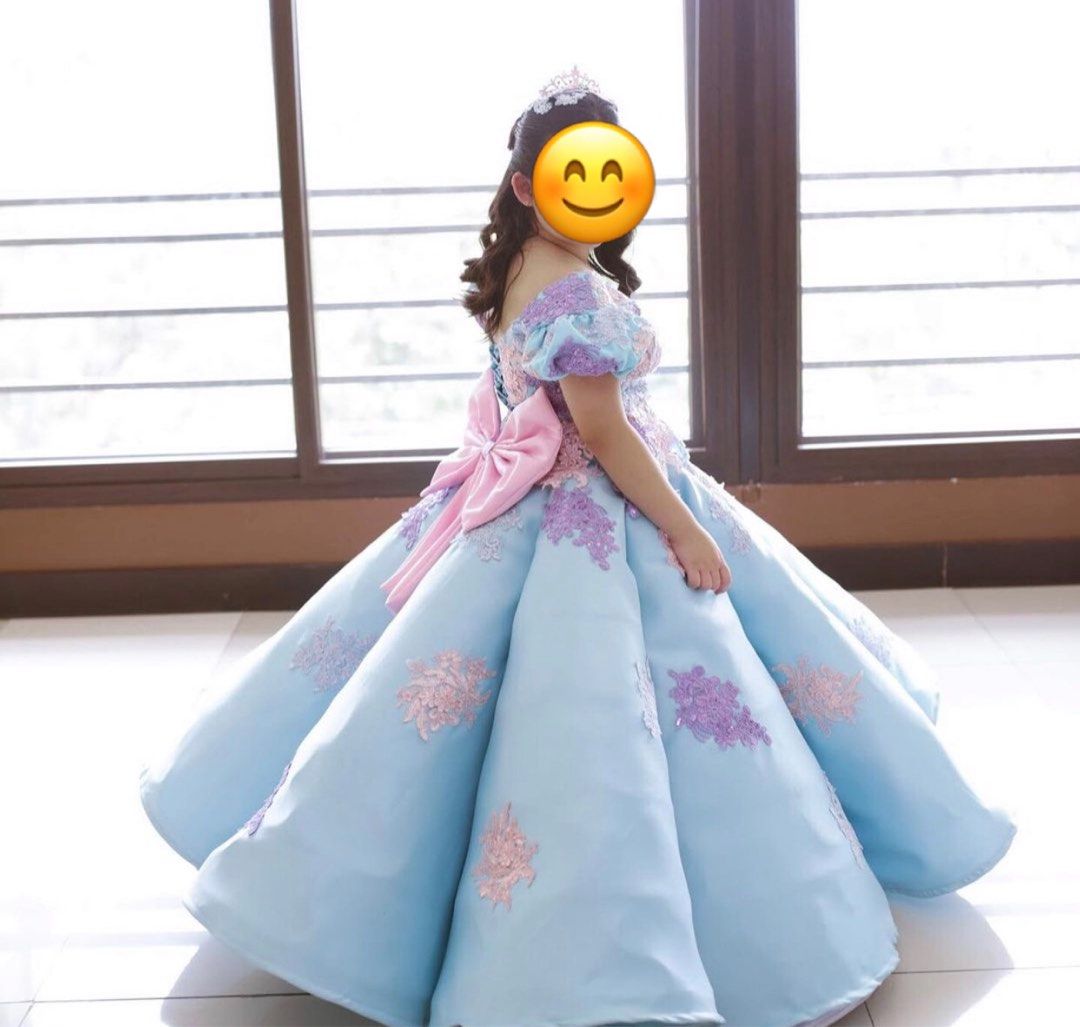 Custom made elegant gown for 7 8 years old