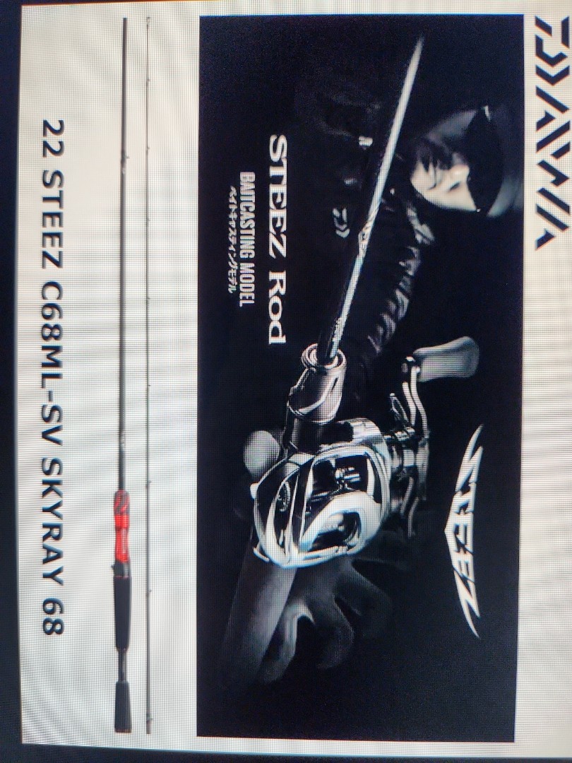 Daiwa 22 Steez Casting C68ML-SV Skyray 68, Sports Equipment