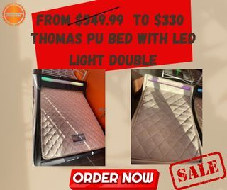 DOUBLE BED WITH LED LIGHT (DISPLAY FURNITURE SALE)