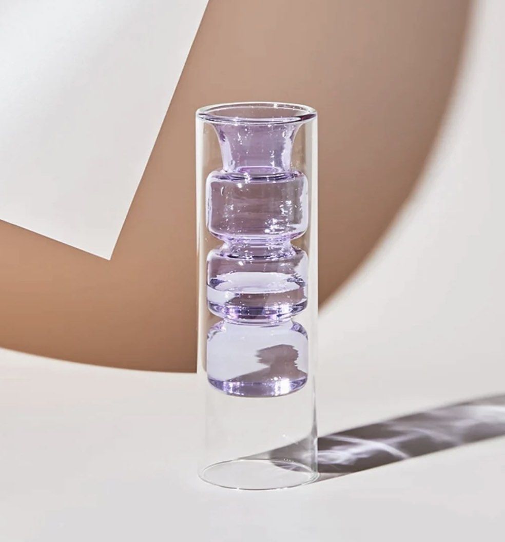 Double Walled Glass Vase, Furniture & Home Living, Home Decor, Vases