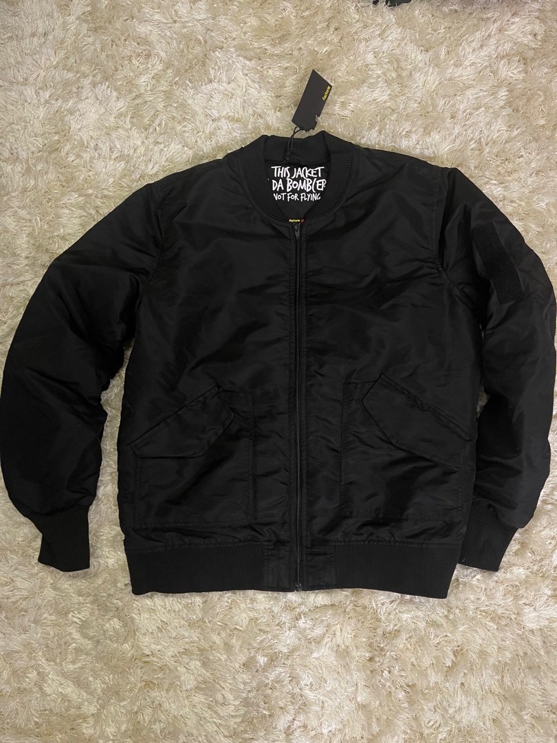 Factorie Black Bomber Jacket, Men's Fashion, Coats, Jackets and