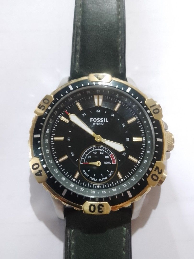 Fossil Hybrid SmartWatch Garrett Dark Green Leather FTW1193 Men s