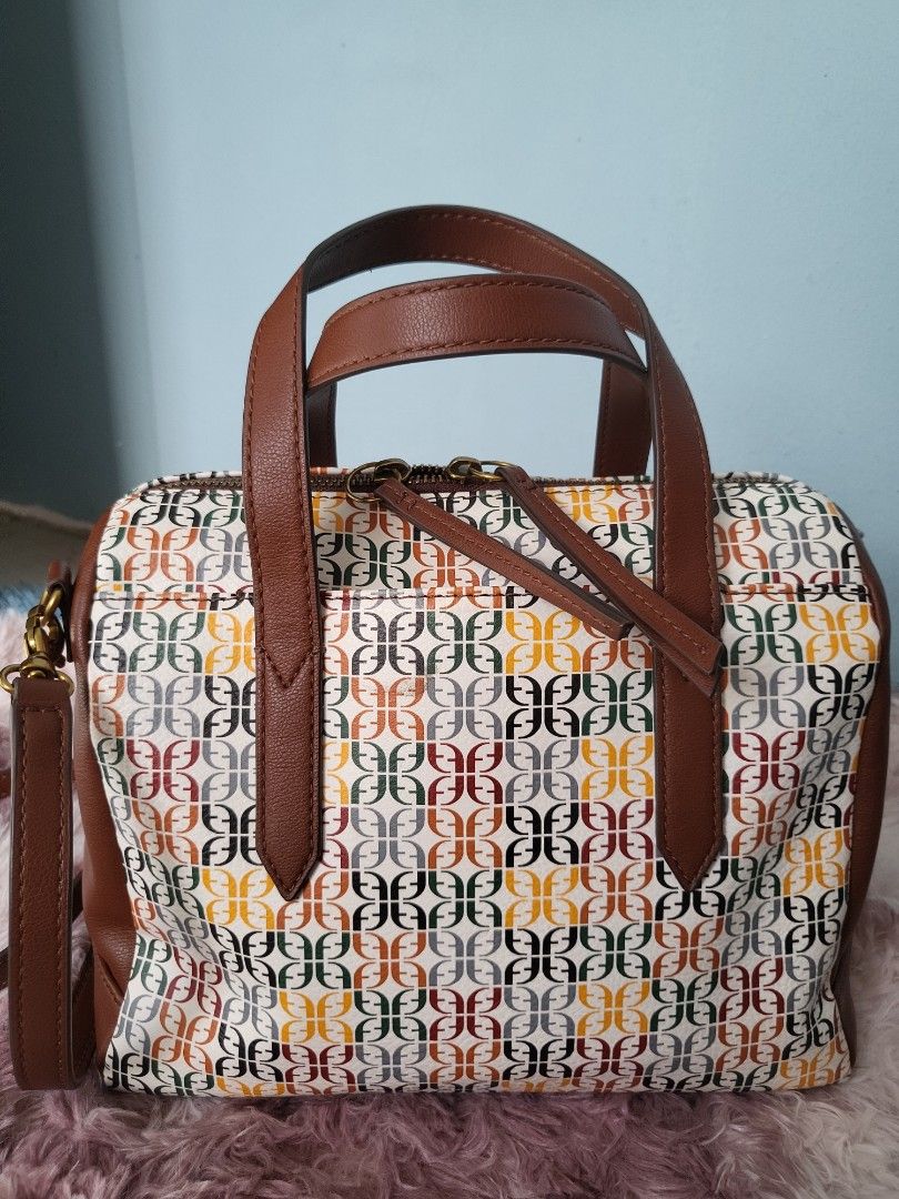 Fossil sydney satchel grey multi outlet
