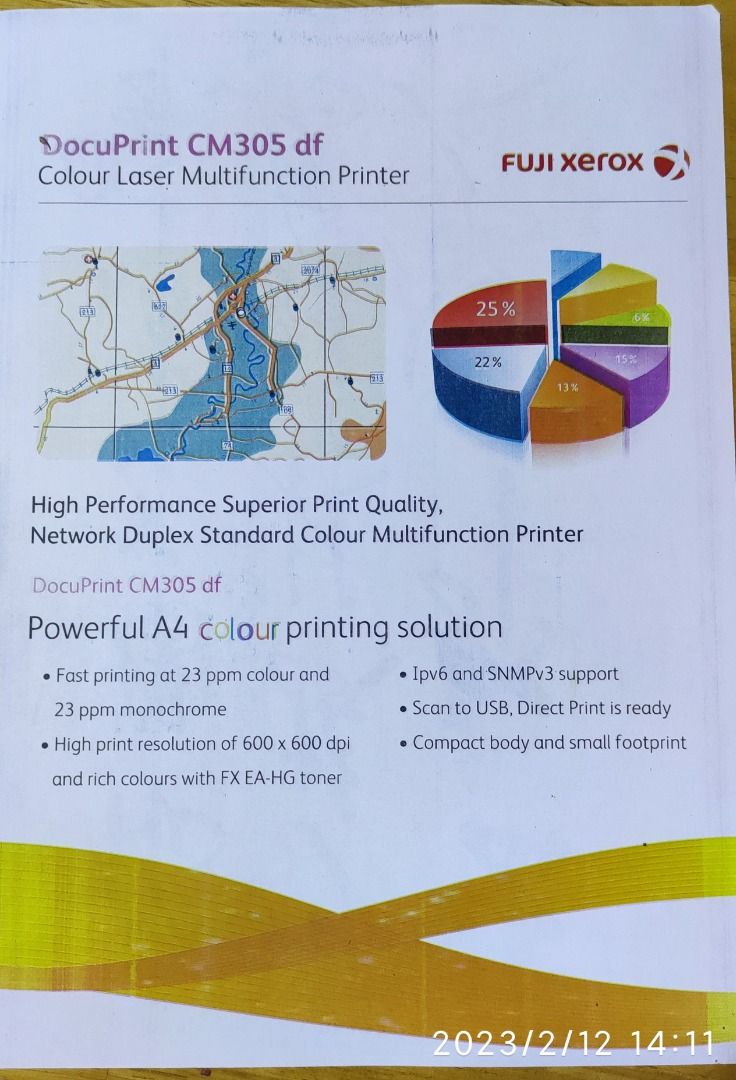 fuji xerox color laser all in one duplex printer cm305df double sided