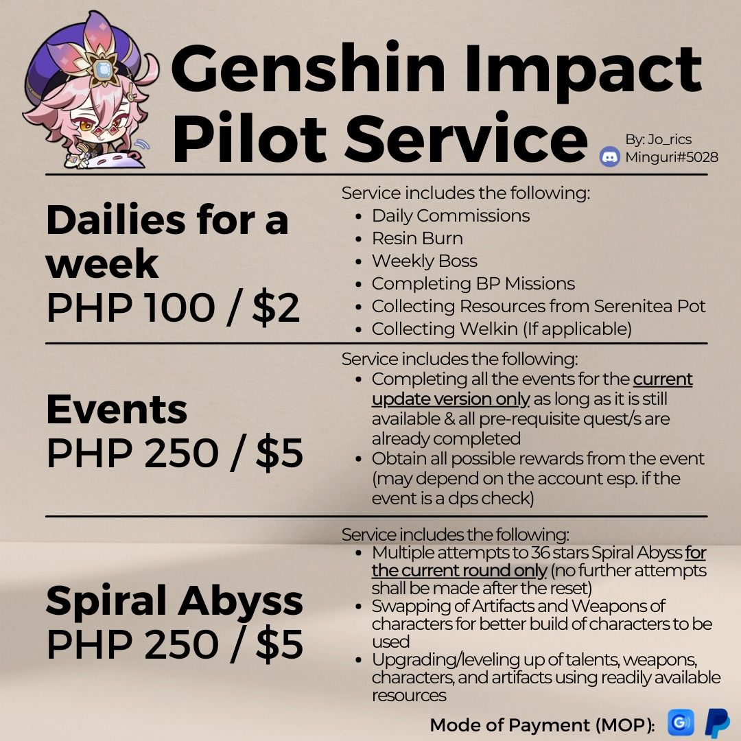 Genshin Impact Pilot Service, Video Gaming, Video Games, Others on