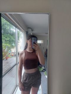 Glassons brown crop top xs
