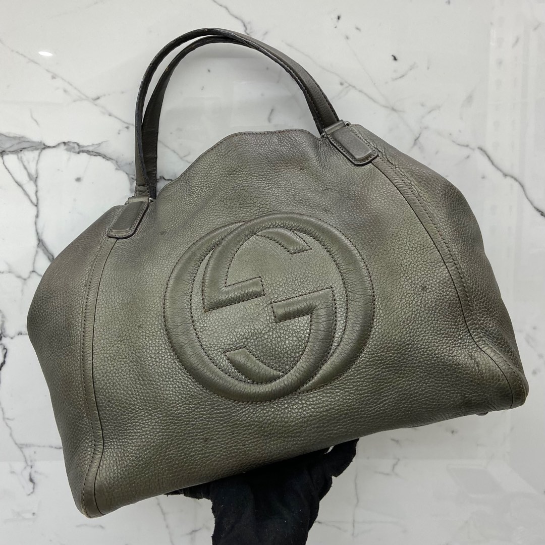 DISCOUNTED GUCCI 282309 GREEN LEATHER TOTE BAG 237004552 Luxury Bags Wallets on Carousell