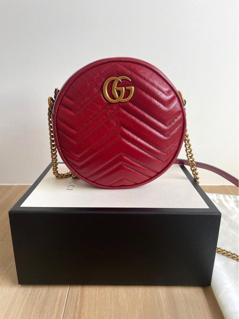 Gg marmont mini round shoulder bag price shop