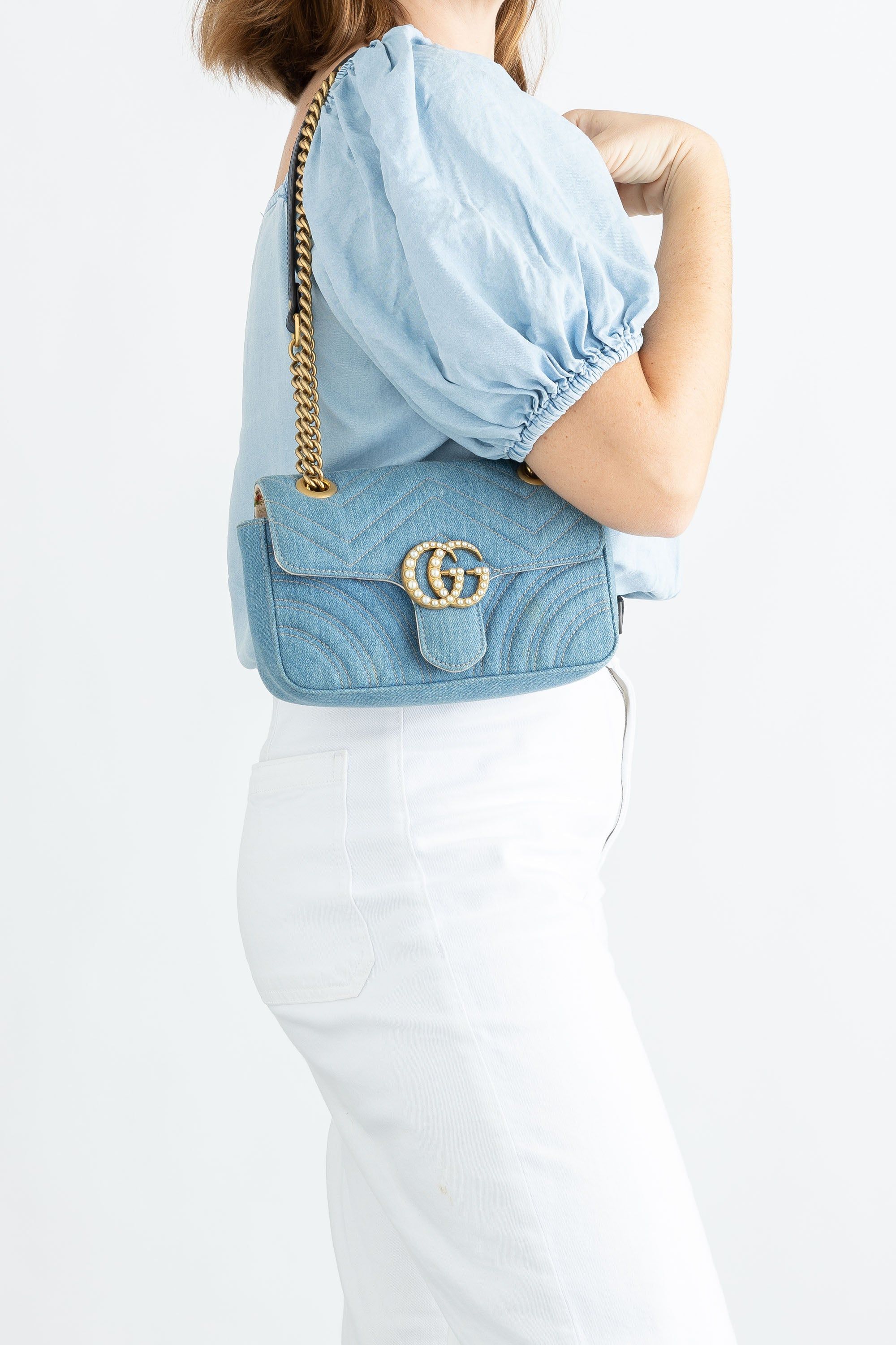 Gg marmont denim mini bag shop