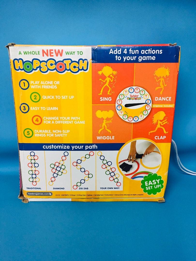 Hasbro Twister Hopscotch Active Indoor Game with Spinner & Carrying Bag ...