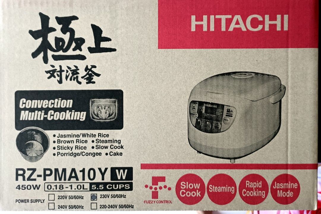Hitachi Rice Cooker RZPMA10Y(W), TV & Home Appliances, Kitchen