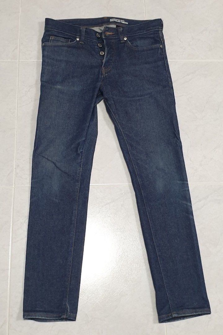 H&m Recycle Blue Jeans H&M Slim Mom High Ankle Jeans Lazada
