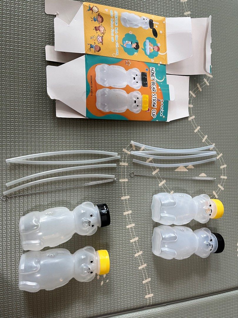 Honey bear straw cup, Babies & Kids, Nursing & Feeding, Weaning & Toddler Feeding on Carousell