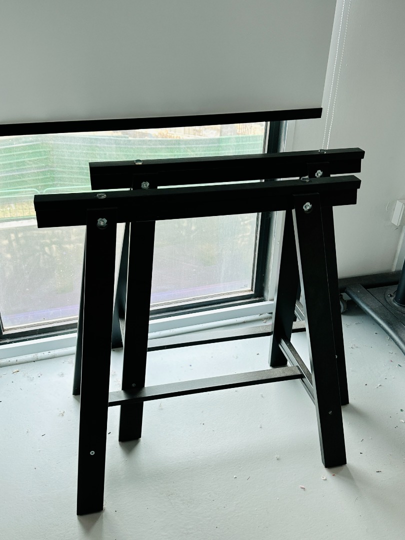 IKEA Black Trestle Legs, Furniture & Home Living, Furniture, Tables ...