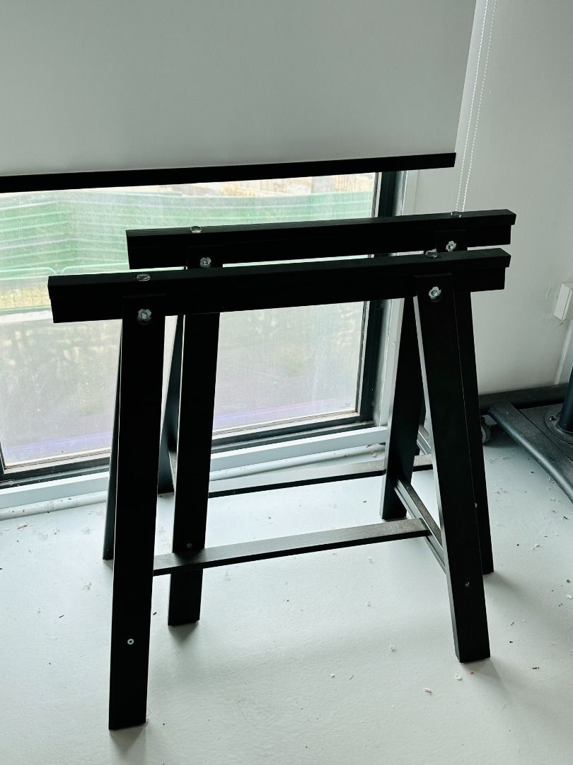 IKEA Black Trestle Legs, Furniture & Home Living, Furniture, Tables