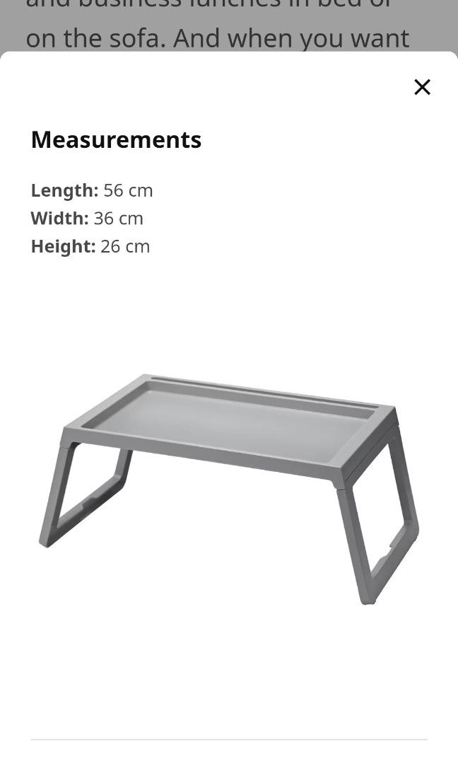 IKEA KLIPSK Foldable Bed Tray Table, Furniture & Home Living, Furniture, Tables & Sets on Carousell