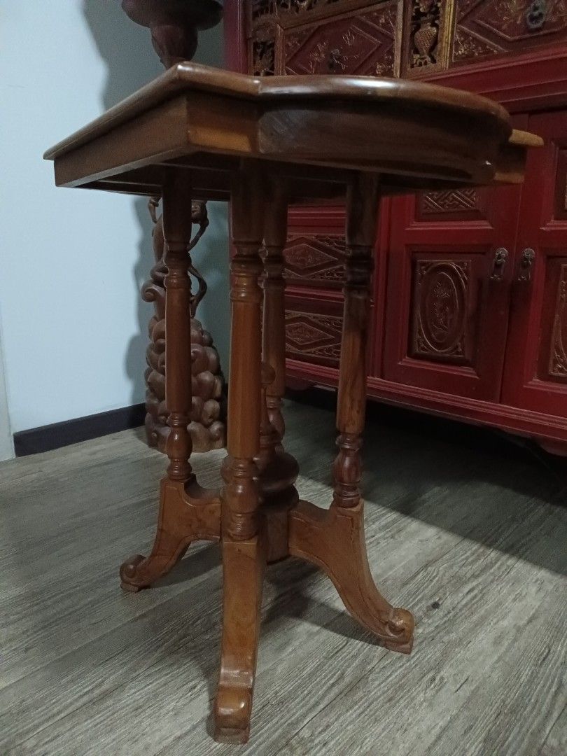 Jati teak wood side table, Furniture & Home Living, Furniture, Other