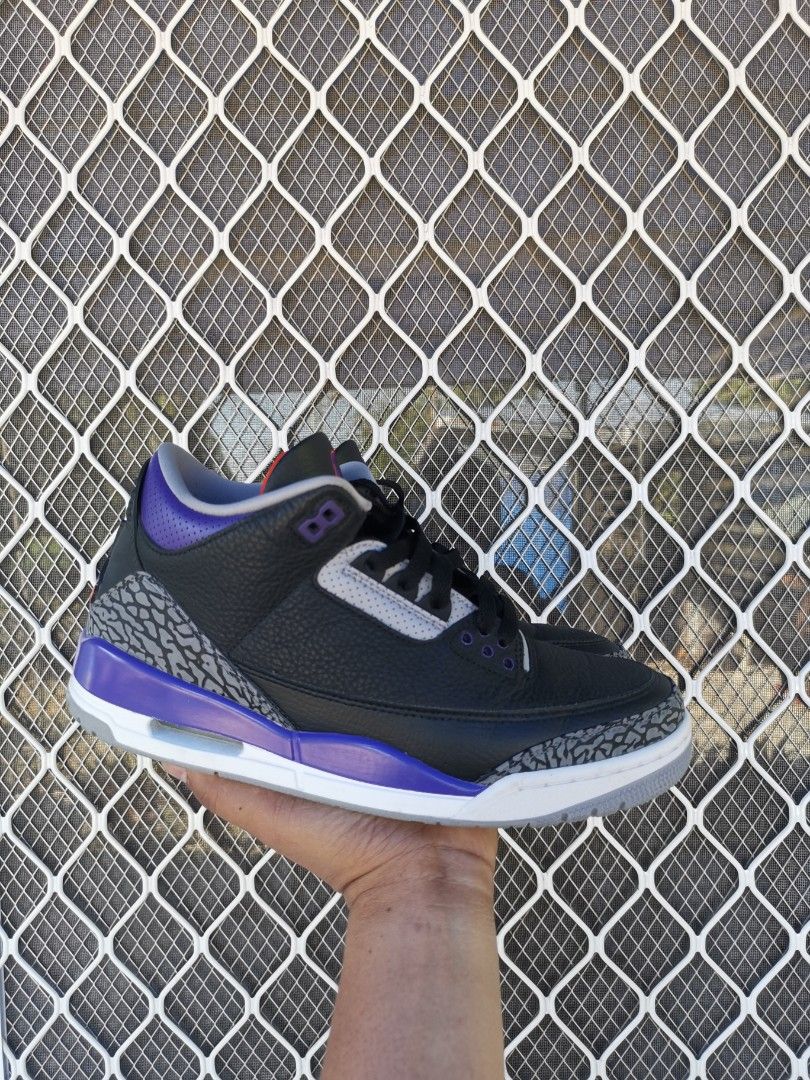 jordan 3 court purple Men #39 s Fashion Footwear Sneakers on Carousell
