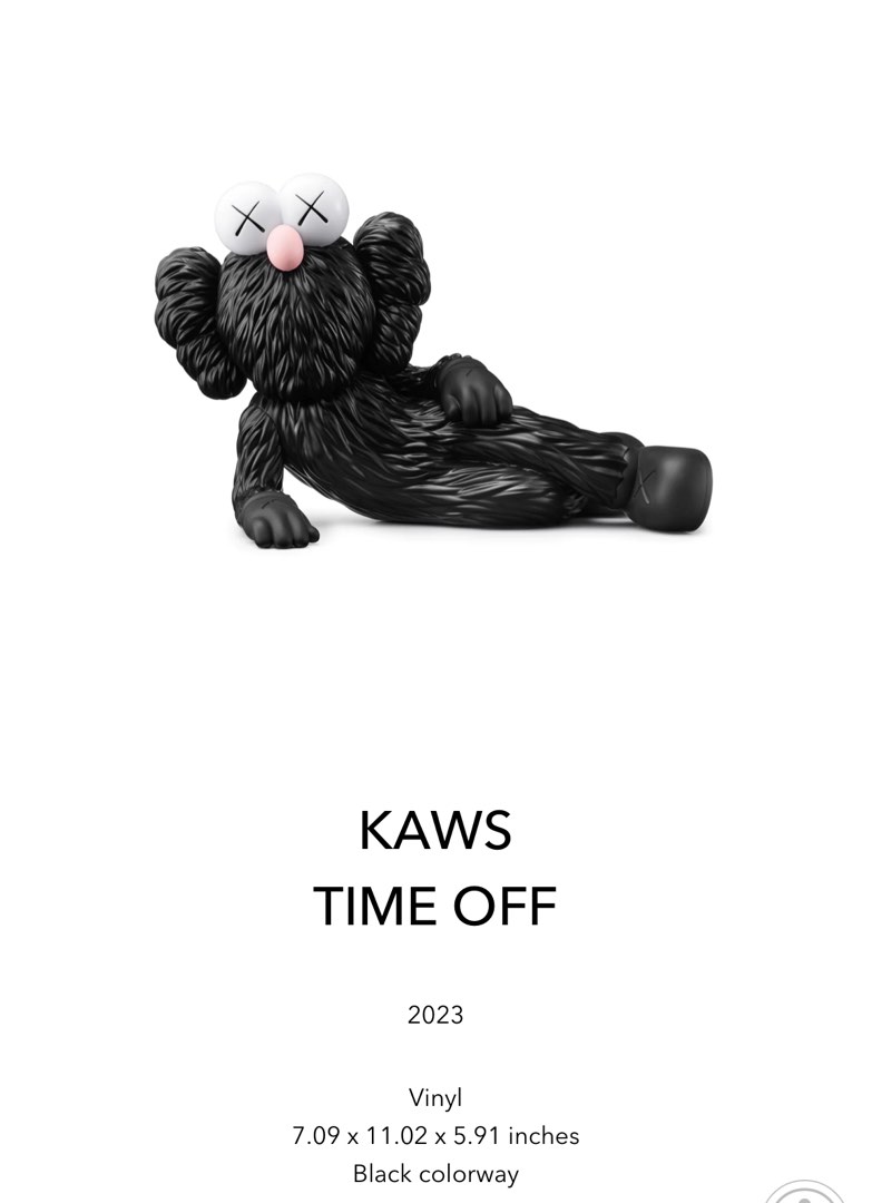Kaws Time off (Black), 興趣及遊戲, 玩具& 遊戲類- Carousell