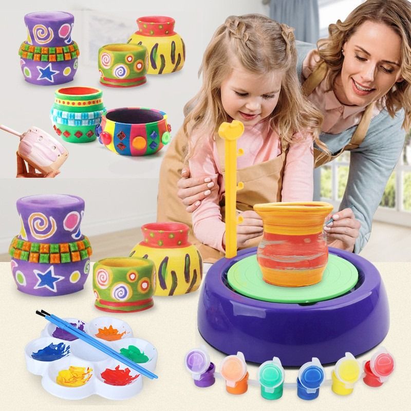 Kids DIY Ceramic Pottery Machine Mini Handmade Craft Toys Pottery Wheels For Boys Girls Arts And Crafts STR0554 Babies Kids Infant Playtime on Carousell