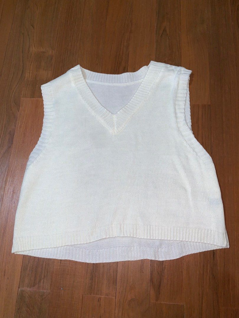 White knitted vest top