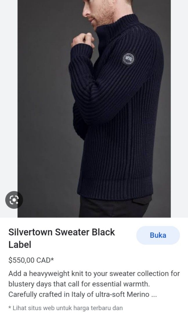 Knitwear Canada Goose Fesyen Pria Pakaian Baju Luaran di Carousell