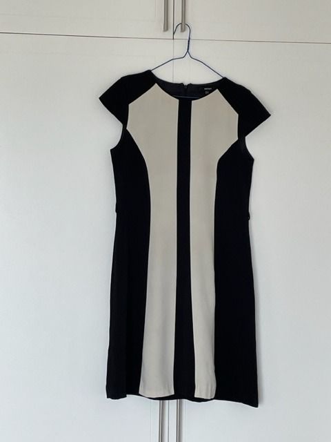 Koton black and white smart panel dress size 14, 女裝, 連身裙