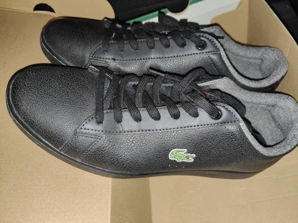 Lacoste Carnaby Evo Black Leather Sneakers Men s Fashion