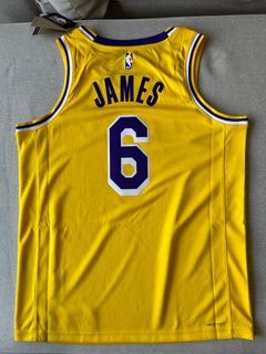 Nike Swingman LA Lakers LeBron James #23 NBA HWC Jersey Sponsor Patch Sz 48  L