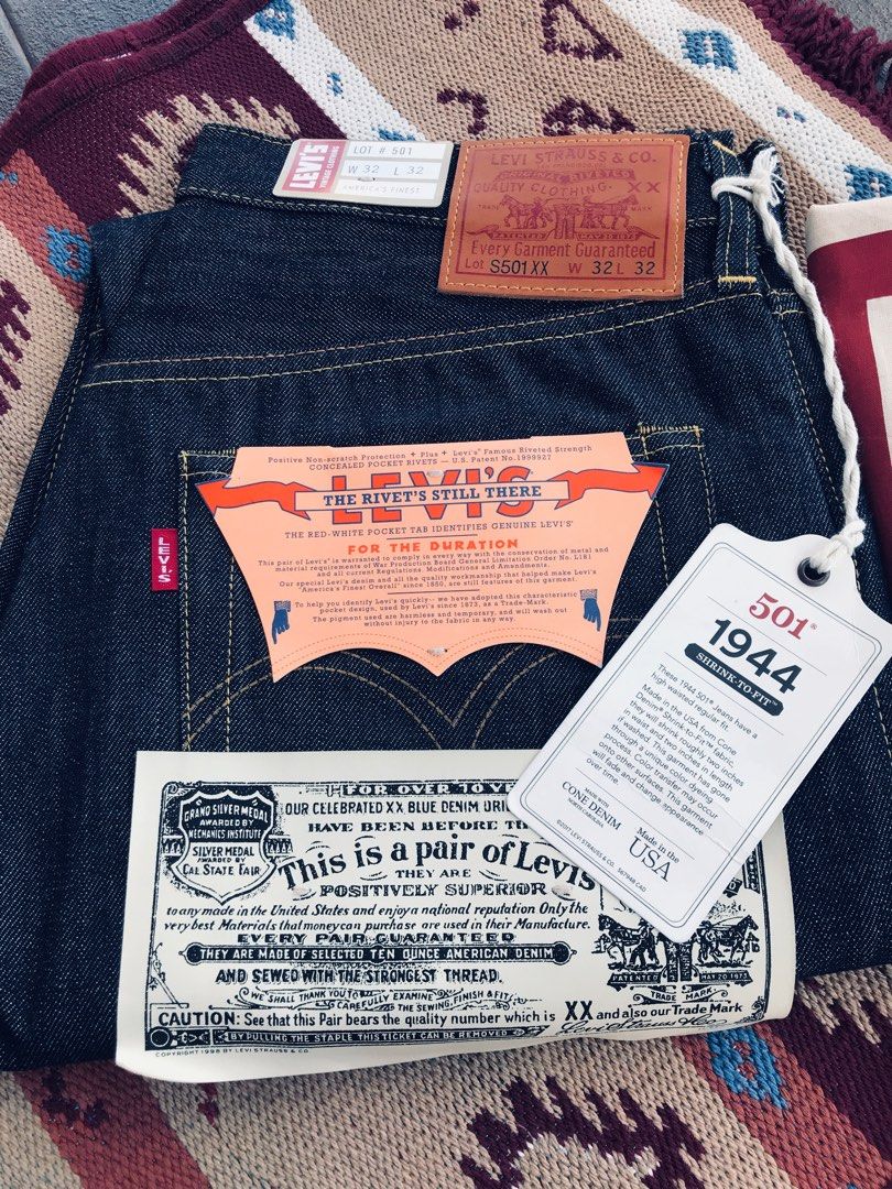 LVC Levi's Vintage Clothing 1944 501 XX Jeans Rigid Various Sizes Made in  Japan