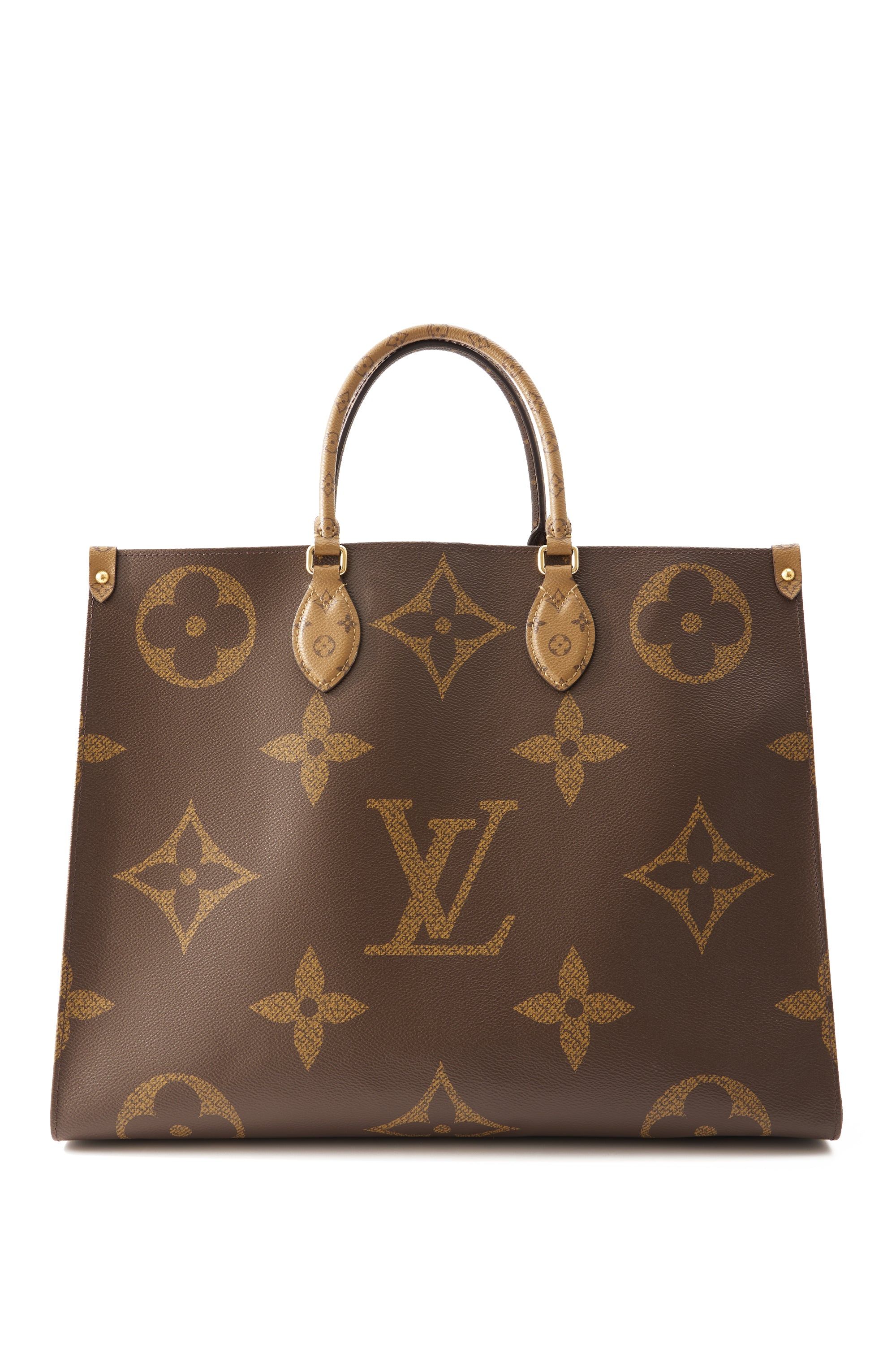 Louis Vuitton Brown Giant Reverse Monogram Coated Canvas OnTheGo GM Gold Hardware, 2020 (Very Good), Womens Handbag