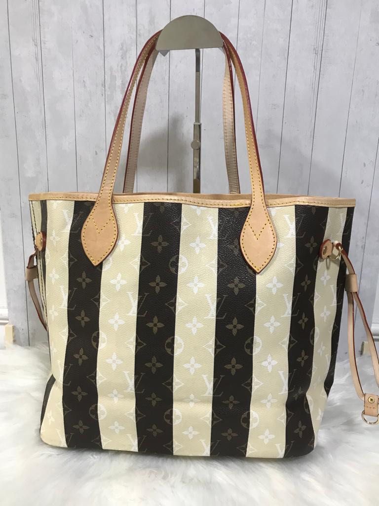 Louis Vuitton Neverfull Tote Limited Edition Monogram Rayures Mm