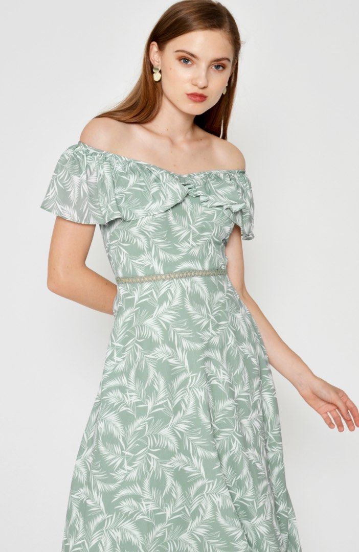 slim fit dress slacks DELFI - ROSALIA DRESS GREEN (Size Small)