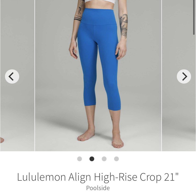 Lululemon align high rise crop 21” in poolside, Women's Fashion, Activewear  on Carousell