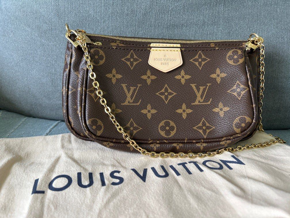 LV Louis Vuitton Multi Pochette Accessories Black/Cream Monogram (Cash  S$3,000)
