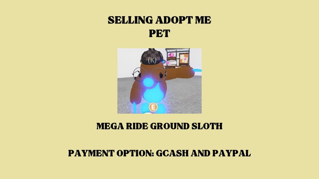 Mega Ride Ground Sloth Adopt Me Video Gaming Gaming Accessories In