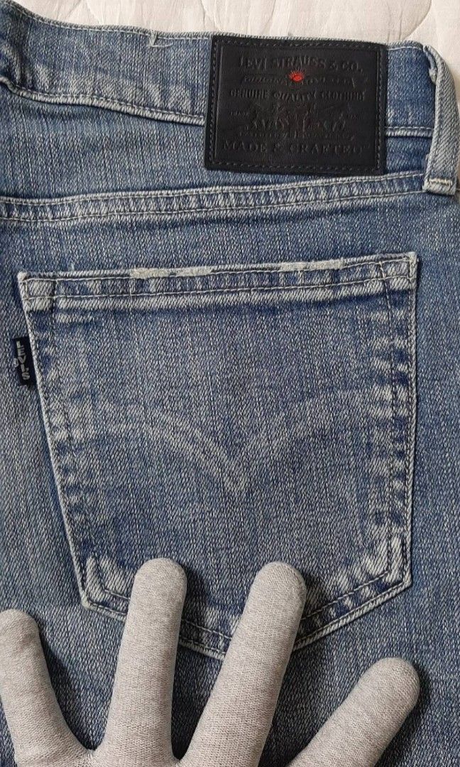 （日本製MIJ）正品LEVIS LMC BOYFRIEND 赤耳 日本國旗 女職人工藝破壞款彈性修身牛仔長褲W28/L30
