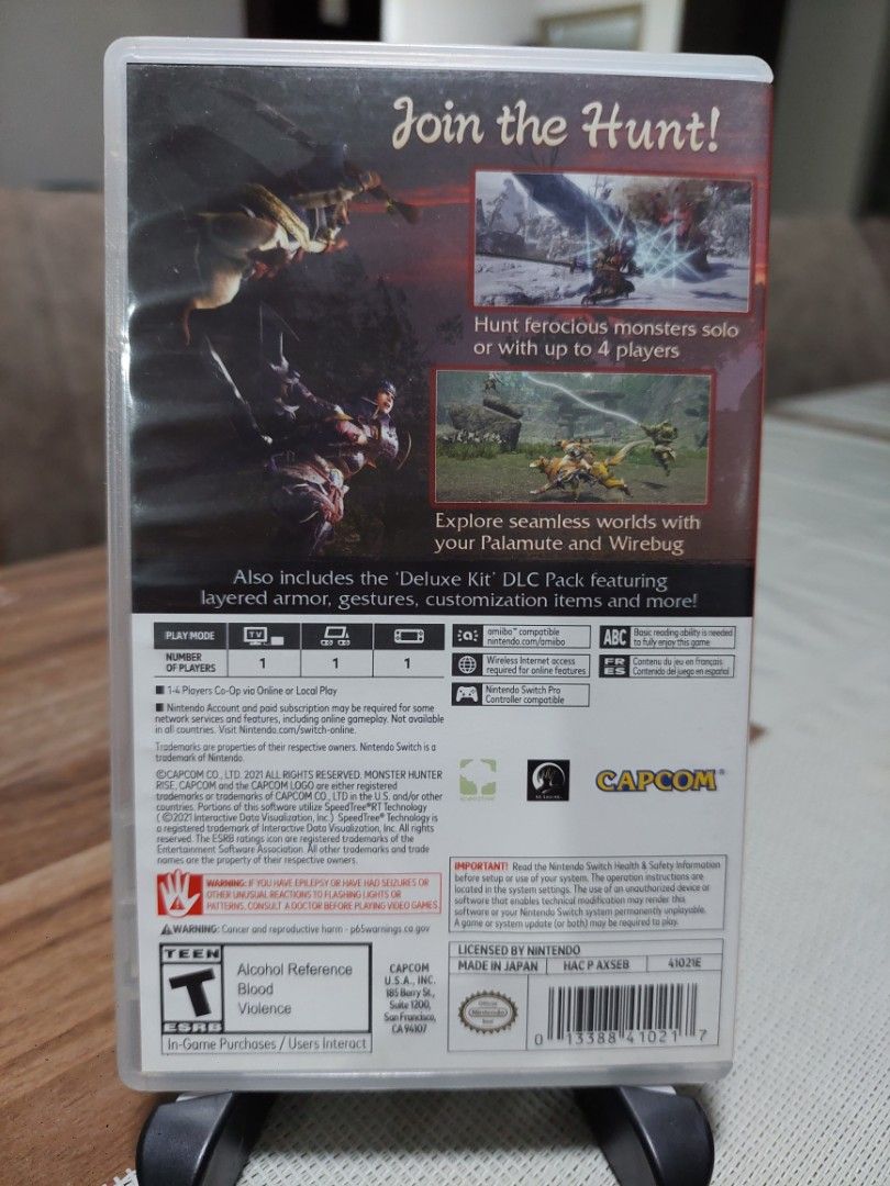 Monster Hunter Rise Deluxe Edition (Category: Nintendo) located in Quezon City. Submitted by serg_ash (Listing ID 1215262374, Image 2). Description: For sale: Monster Hunter Rise Deluxe Edition for Nintendo Switch RFS: Decluttering *Still has code *no return, no exchange *slightly negotiable.