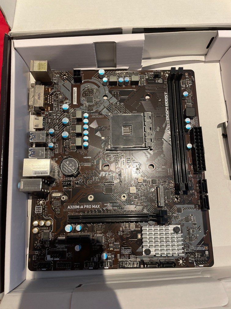 MSI A320ma pro max motherboard for AMD, Computers & Tech, Parts