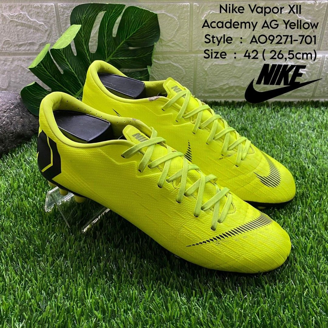 Sepatu Bola Nike AO9271 701 Vapor XII Academy AG Yellow Size 42