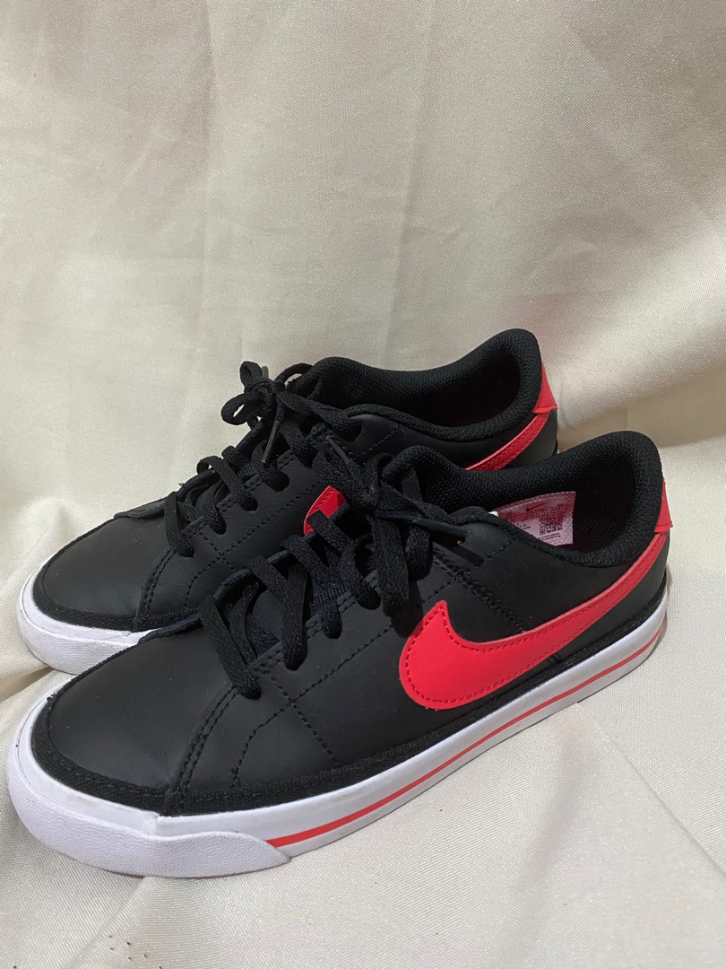 nike court legacy black red