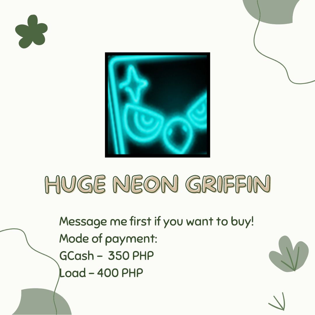 PET SIMULATOR X HUGE NEON GRIFFIN, Video Gaming, Video Games, Others on